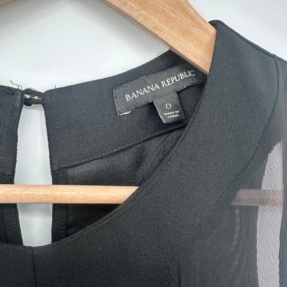 BANANA REPUBLIC Black Mesh Inset Jumpsuit // 0 - Picture 6 of 13